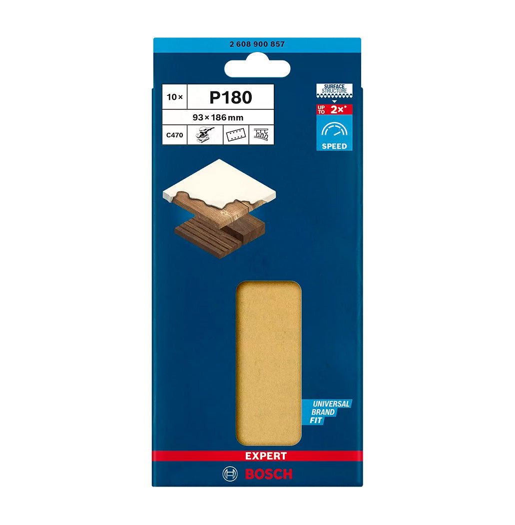Papier abrasif Expert C470 93x186mm 10 unités Bosch