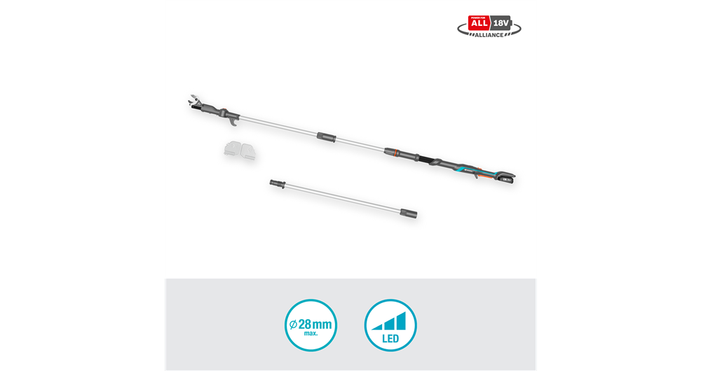 Set Cortarramas telescópica Highcut 360/18V P4A Cargador + Batería Gardena 14776-20 GARDENA - 9
