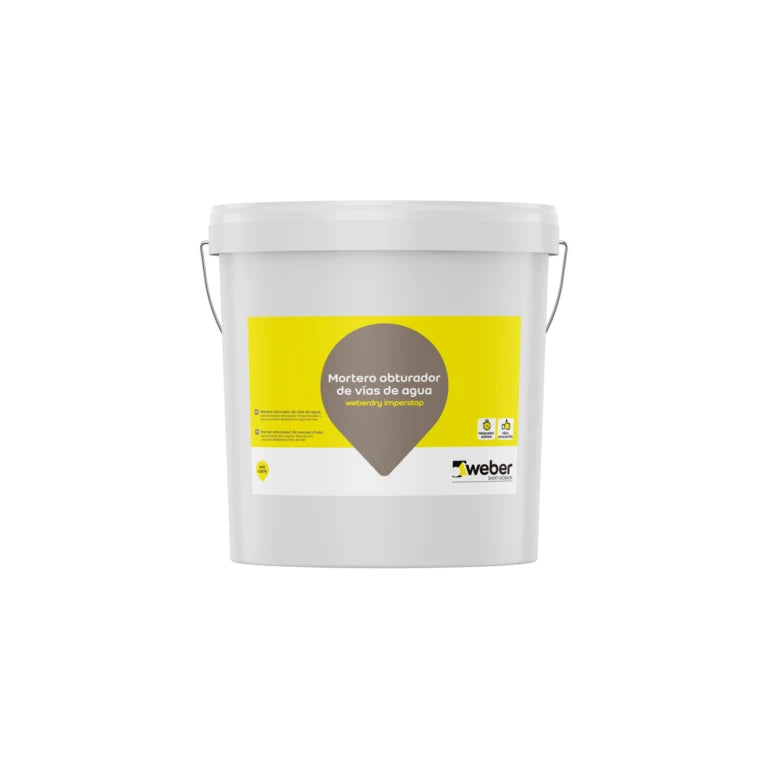 Mortier mono-composant obturateur de voies d'eau et de fuites 5kg Weberdry IMPERSTOP