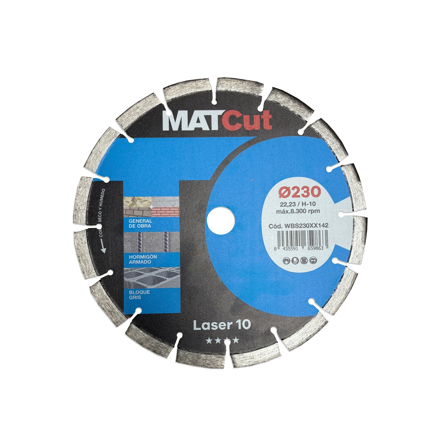 Disque diamant Mussol Laser 10 MATcut 230 mm
