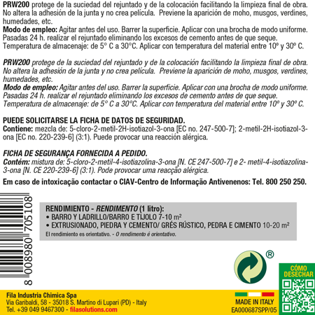 Fila Bouteille de protection pour pré-jointoiement 1L PRW200