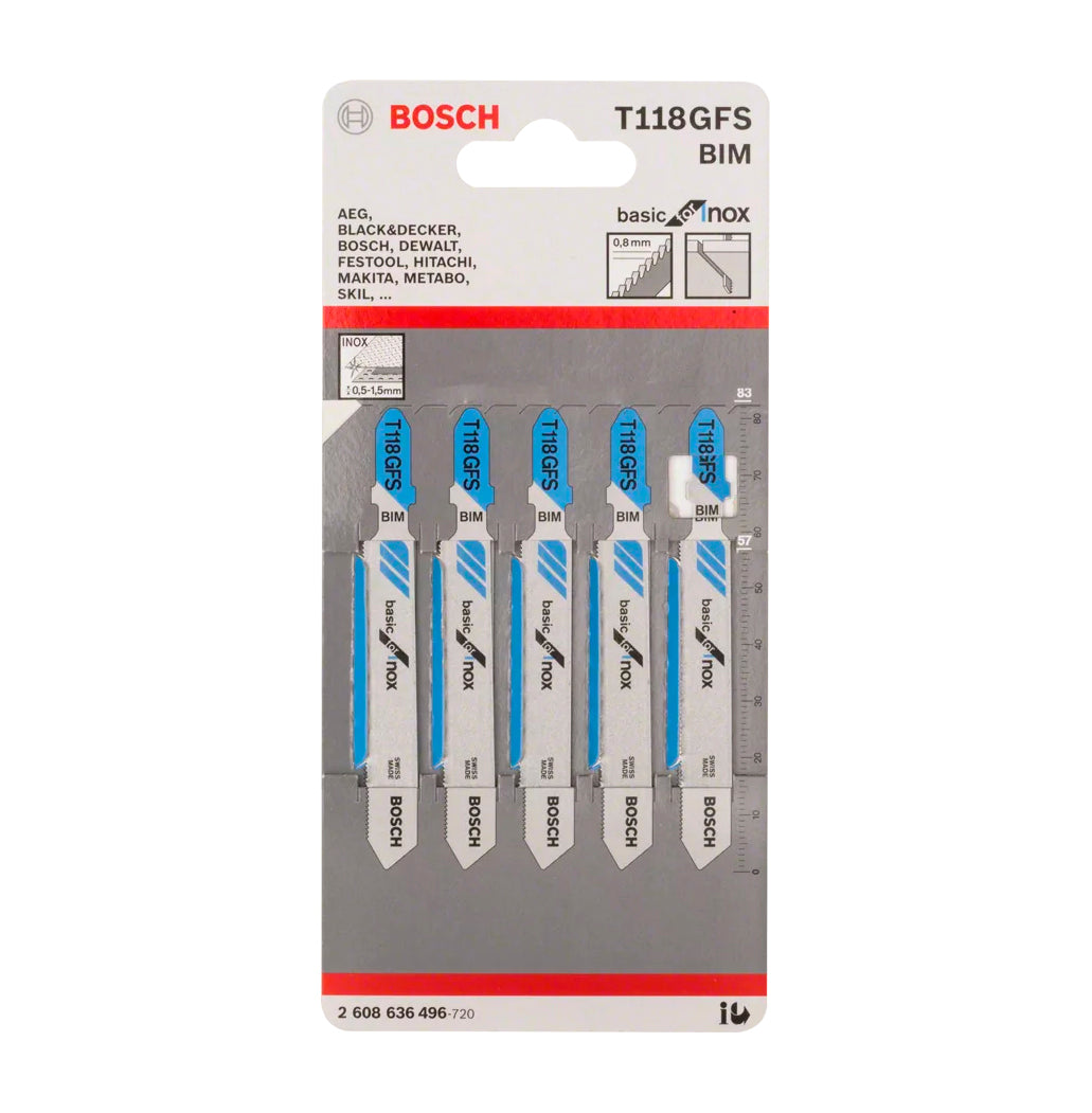 Decoupeerzaagblad 83 mm T 118 GFS 5 stuks Bosch