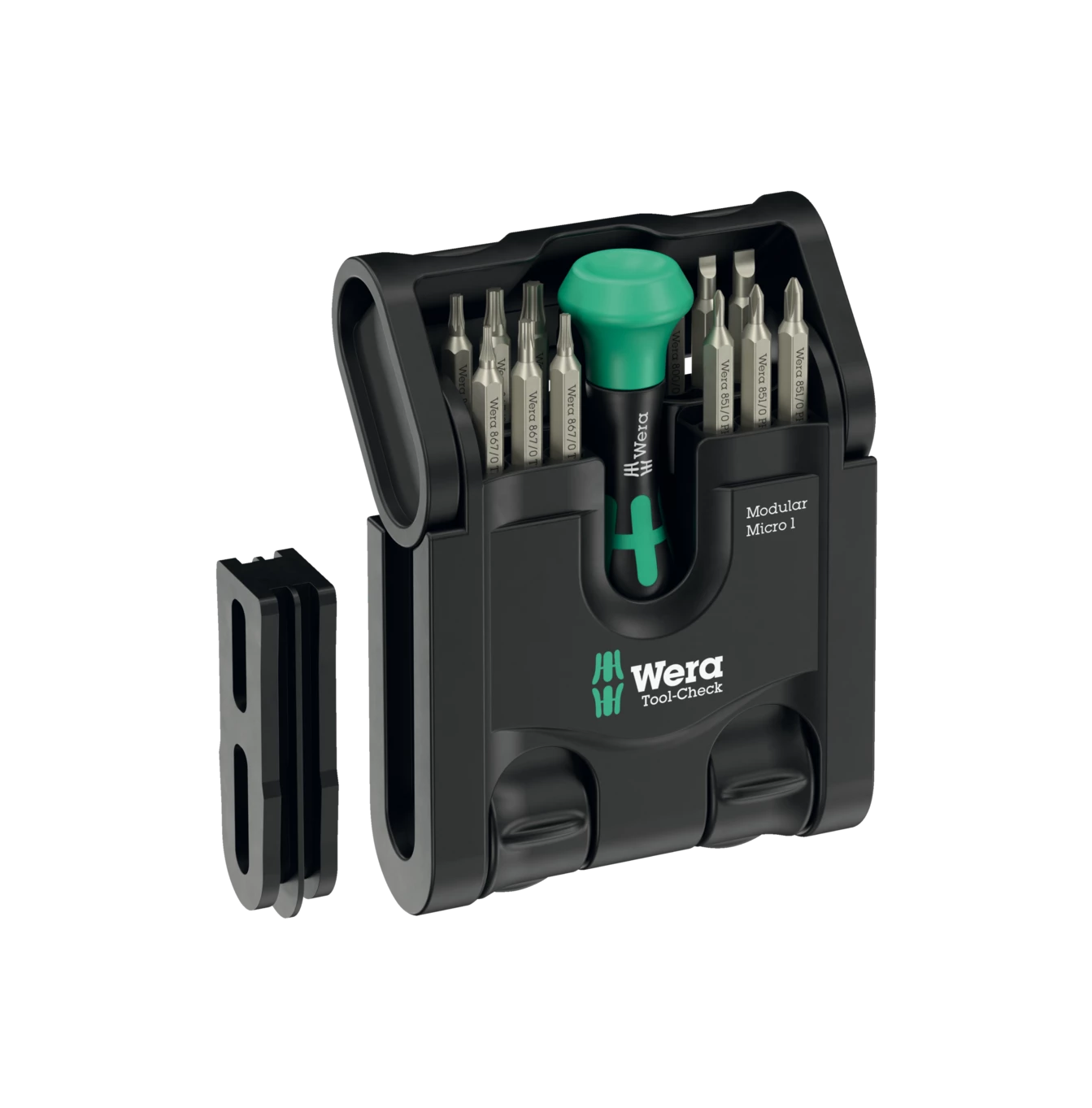 Tool-Check Modular Micro 1 Compacte set van 21 stuks met Kraftform-bithouder Wera 049002