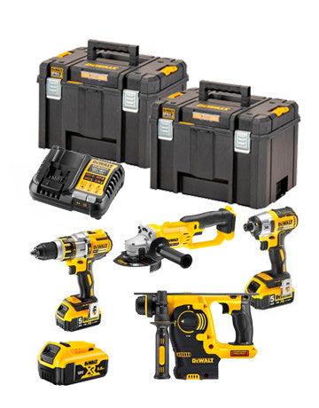 Ensemble Dewalt DCK483P3T - DCH253 + DCD996 + DCF887 + DCG412 + 3 battes 5,0 Ah + DCB1104 + 2 TSTAK VI