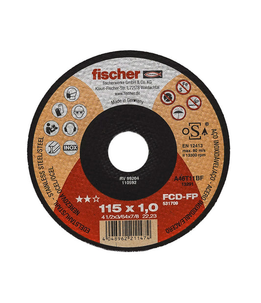 Disque à tronçonner FCD-FP 115 x 1,0 x 22,23 inox Fischer