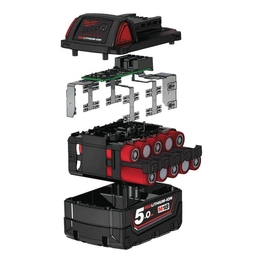 Kit batteries 5Ah et chargeur Milwaukee M18 NRGCR-502