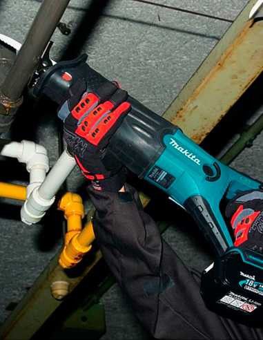 Kit Makita DHP486 hammer drill + DJR186 saber saw + 2bat 5Ah + charger + LXT600 DLX2486BL2 bag