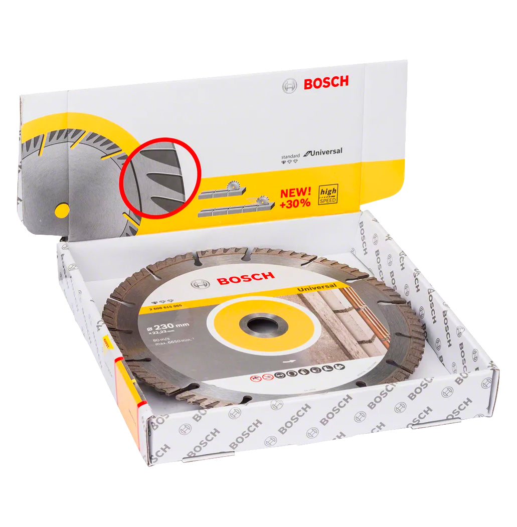Boîte de 10 unités de disques à tronçonner diamantés Standard Universel 230 mm