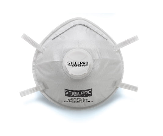 Caja Mascarilla desechable FFP2 con válvula de exhalación STEELPRO Marca 2288MM2VBL