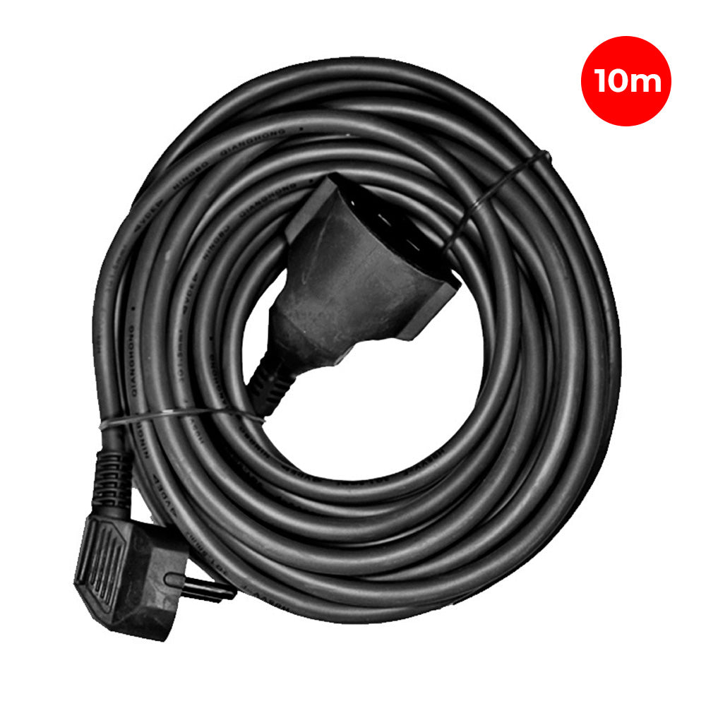 Rallonge avec 1 prise 2P+T 16 A 250 V~ et 10 m de câble H05VV-F 3G1,5 mm², noire, EDM
