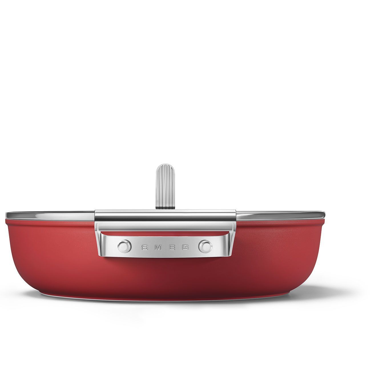 Ensemble de poêles à frire rouge mat Smeg