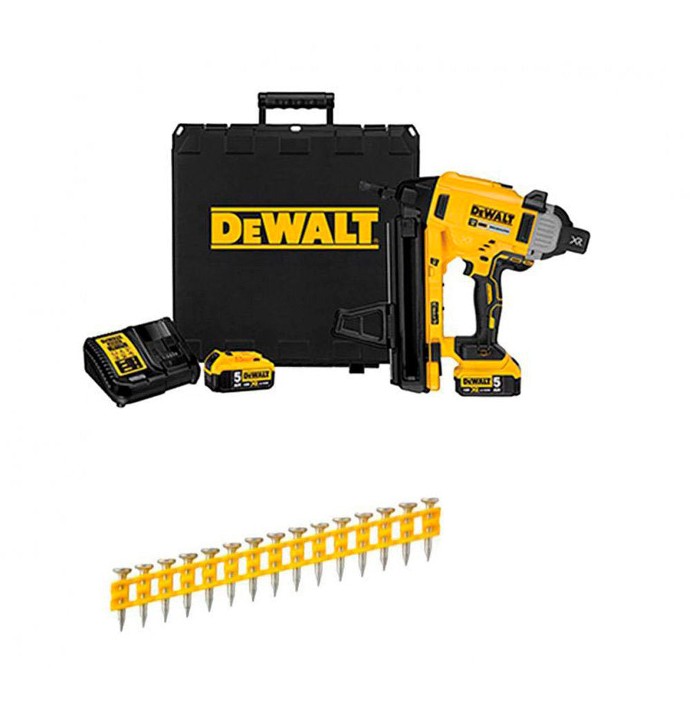 Dewalt 18 V DCN890P2 Cloueur à béton et acier alimenté par batterie + 50 250 clous de 20 mm