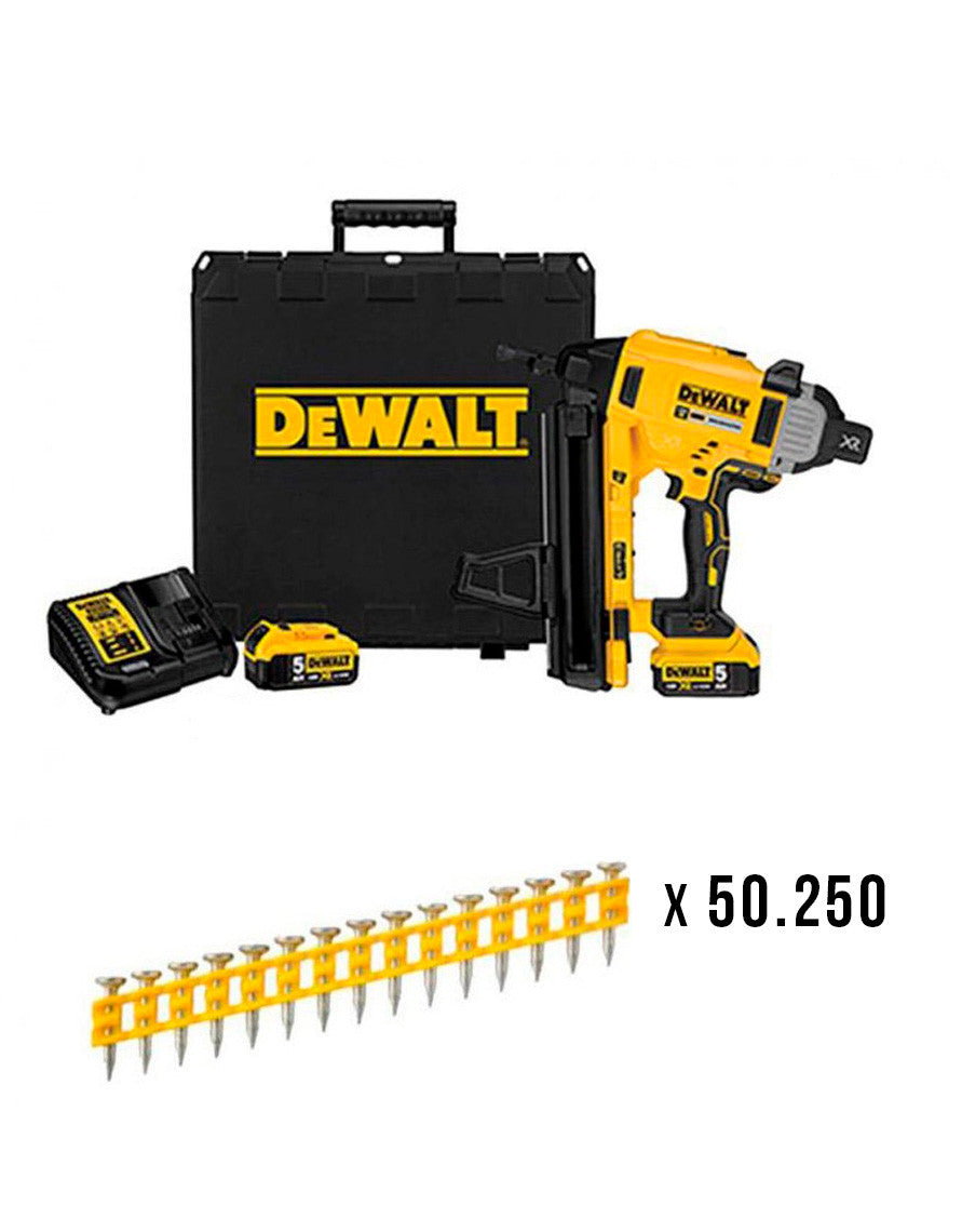 Dewalt 18V DCN890P2 Battery-Powered Concrete and Steel Nailer Combo + 50,250 20mm Nails