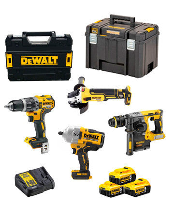 Power Kit Dewalt Hammer + Drill + Grinder + Battery Impact Wrench DCK428P3T