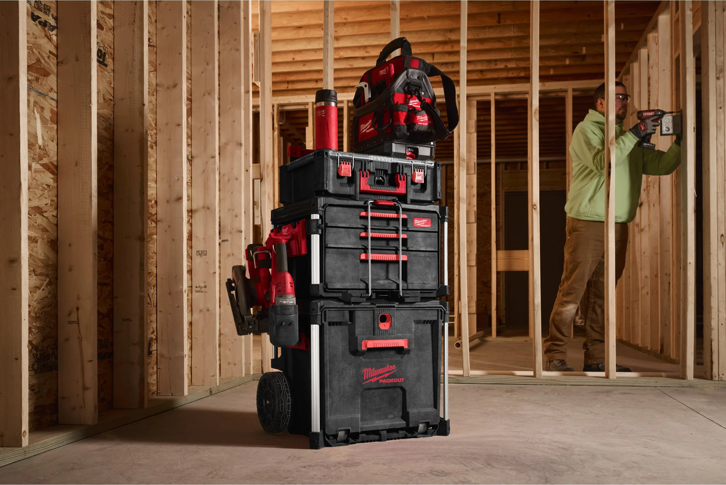 Koffer met wielen en lade PACKOUT Milwaukee