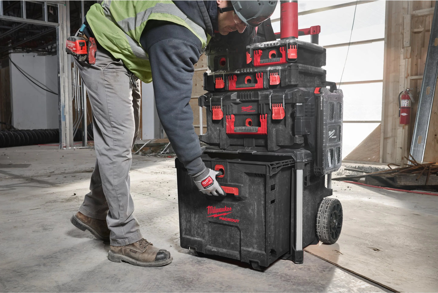 Koffer met wielen en lade PACKOUT Milwaukee
