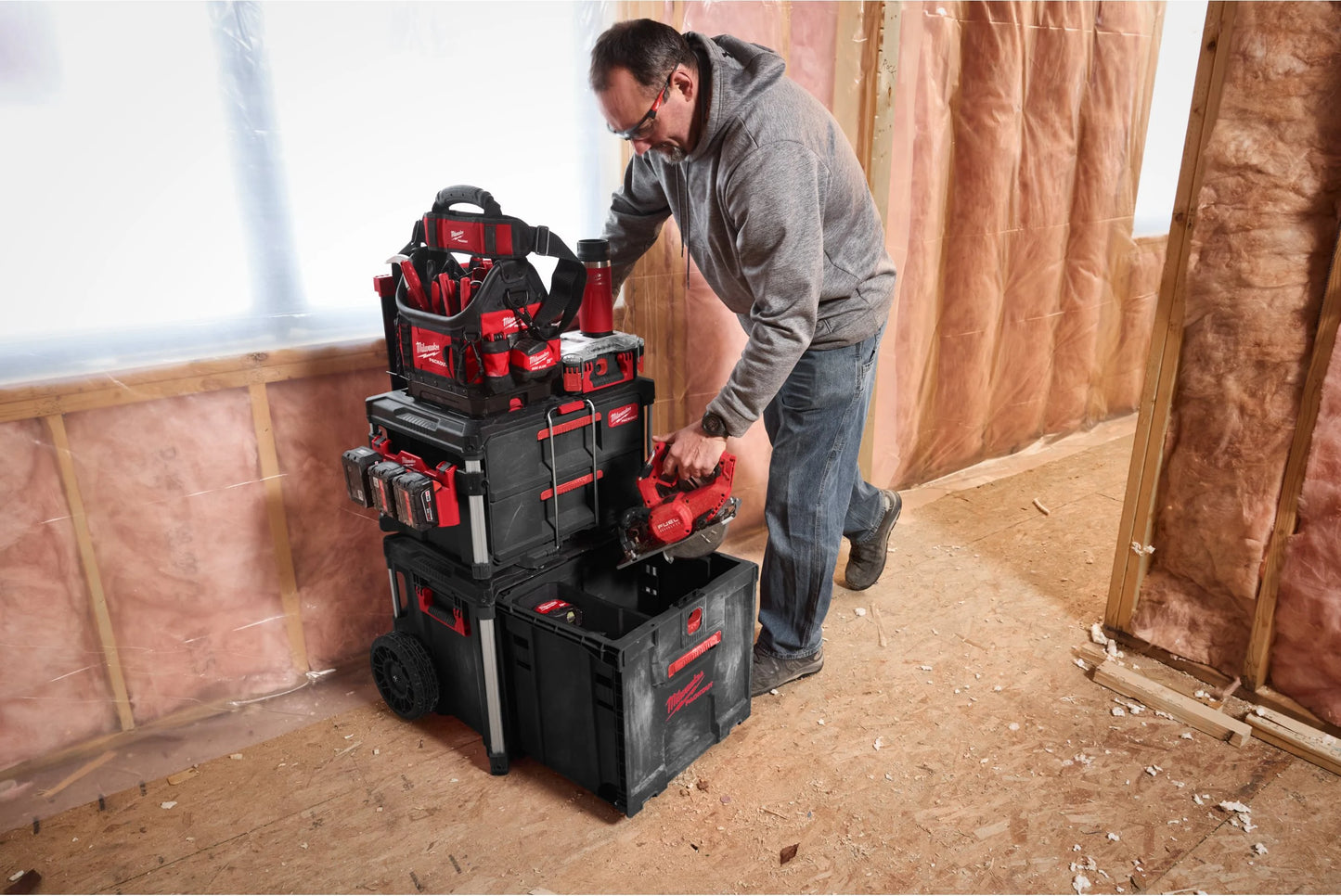 Koffer met wielen en lade PACKOUT Milwaukee