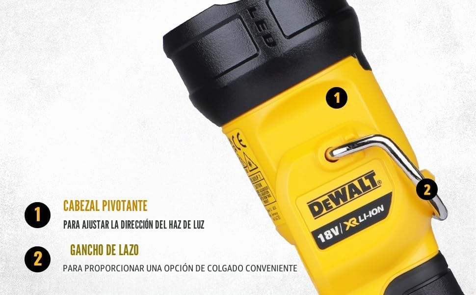 Lampe de poche Led tête rotative XR 18V ​​Dewalt DCL040