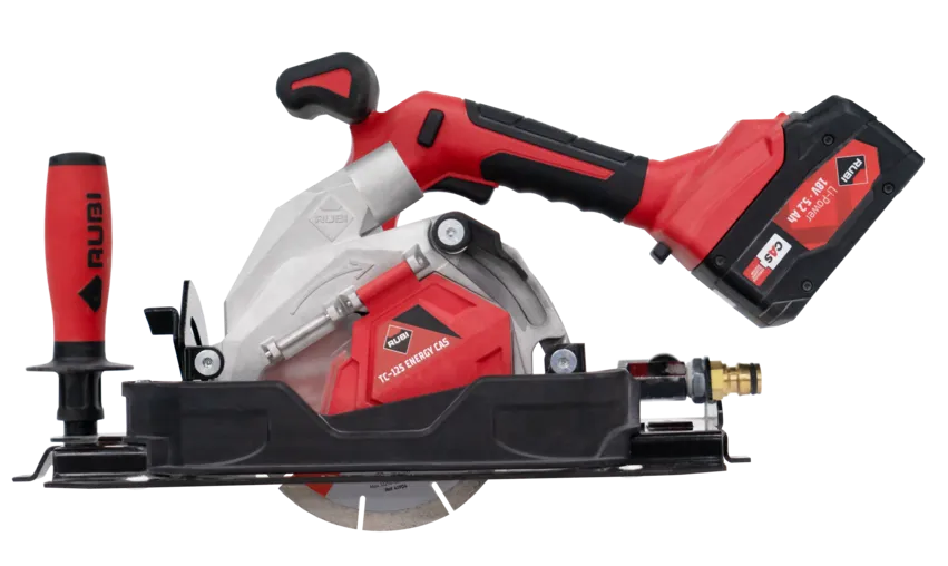 Cortadora circular a batería para cerámica de gran formato TC-125 G2 Energy Cas Rubi