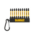 Set van 10 FLEXTORQ-bits 57 mm PZ2 en PH2 met karabijnhaak Dewalt DT7274