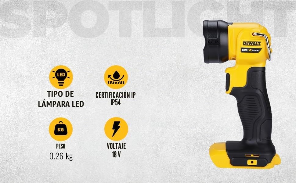 Lampe de poche Led tête rotative XR 18V ​​Dewalt DCL040
