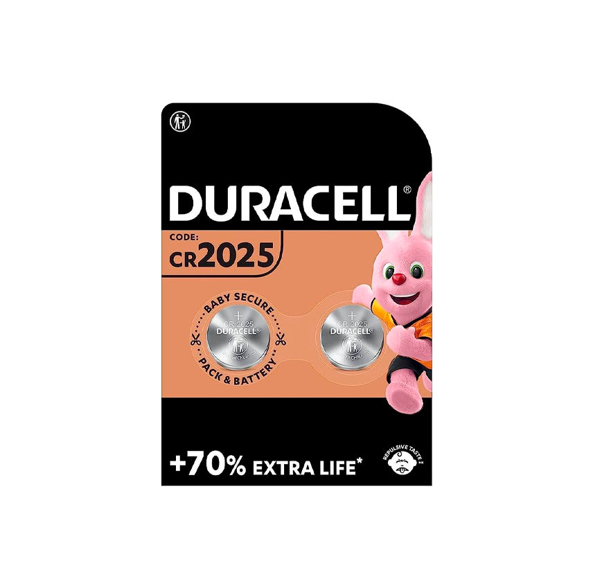 Duracell Plus Power CR2025 3V Lithium Coin Cell 2-Pack