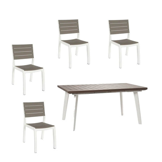 Ensemble Table Extensible Résine Harmony + 4 Chaises Keter