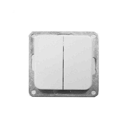 Flush-mounted double switch Term Series White EDM 65312