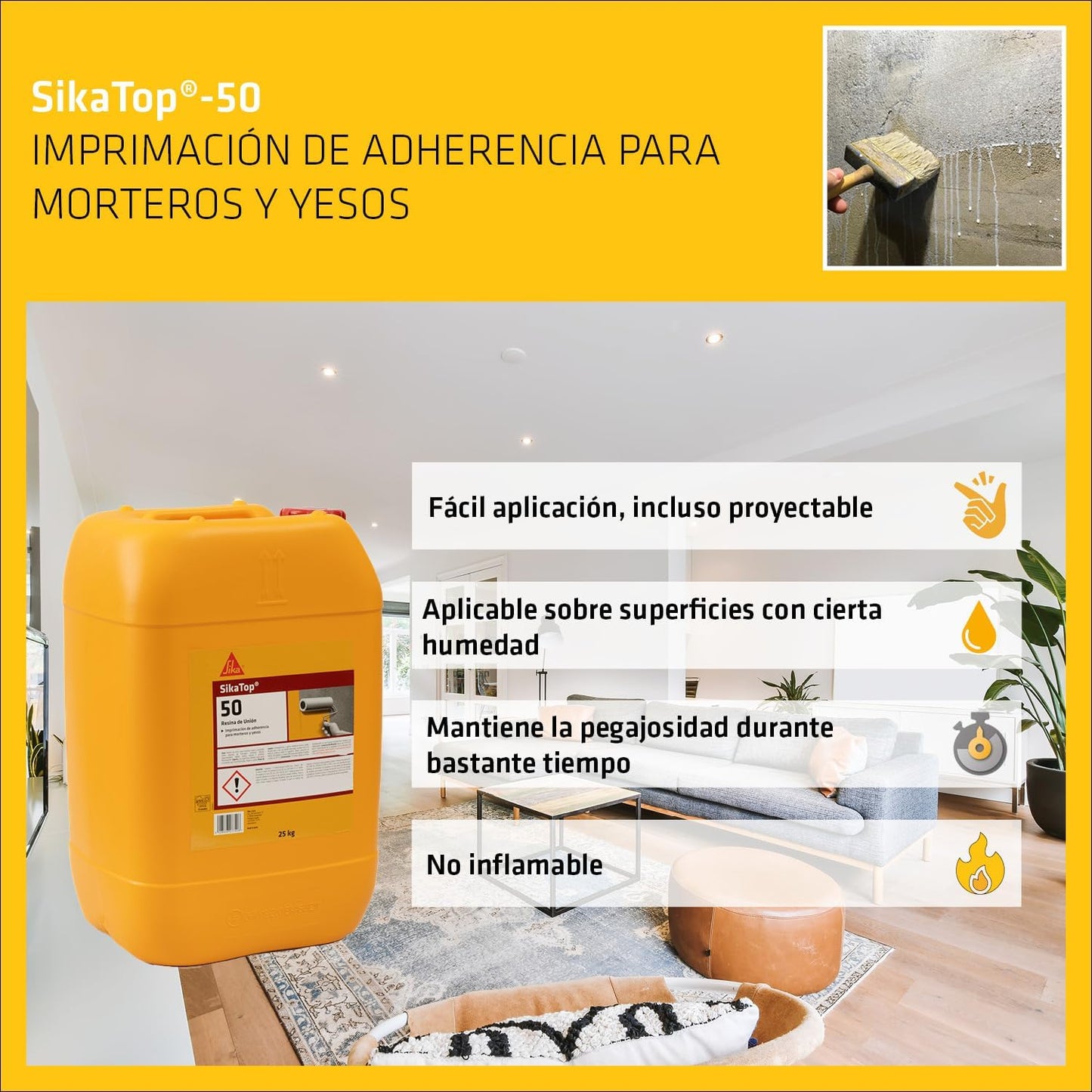 Hechtmiddel Hechtprimer voor mortel en gips Sika Top 50