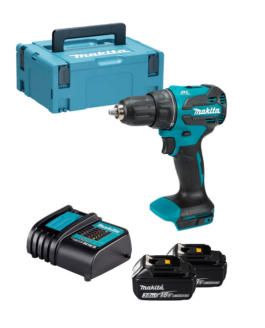 BL 18V LXT combiboormachine met 2 accu's van 3 Ah + oplader + koffer Makita DHP490SFJ