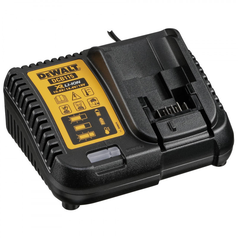 Lot de 2 batteries rail XR LI-ION 5 AH et chargeur Dewalt DCB115P2-QW