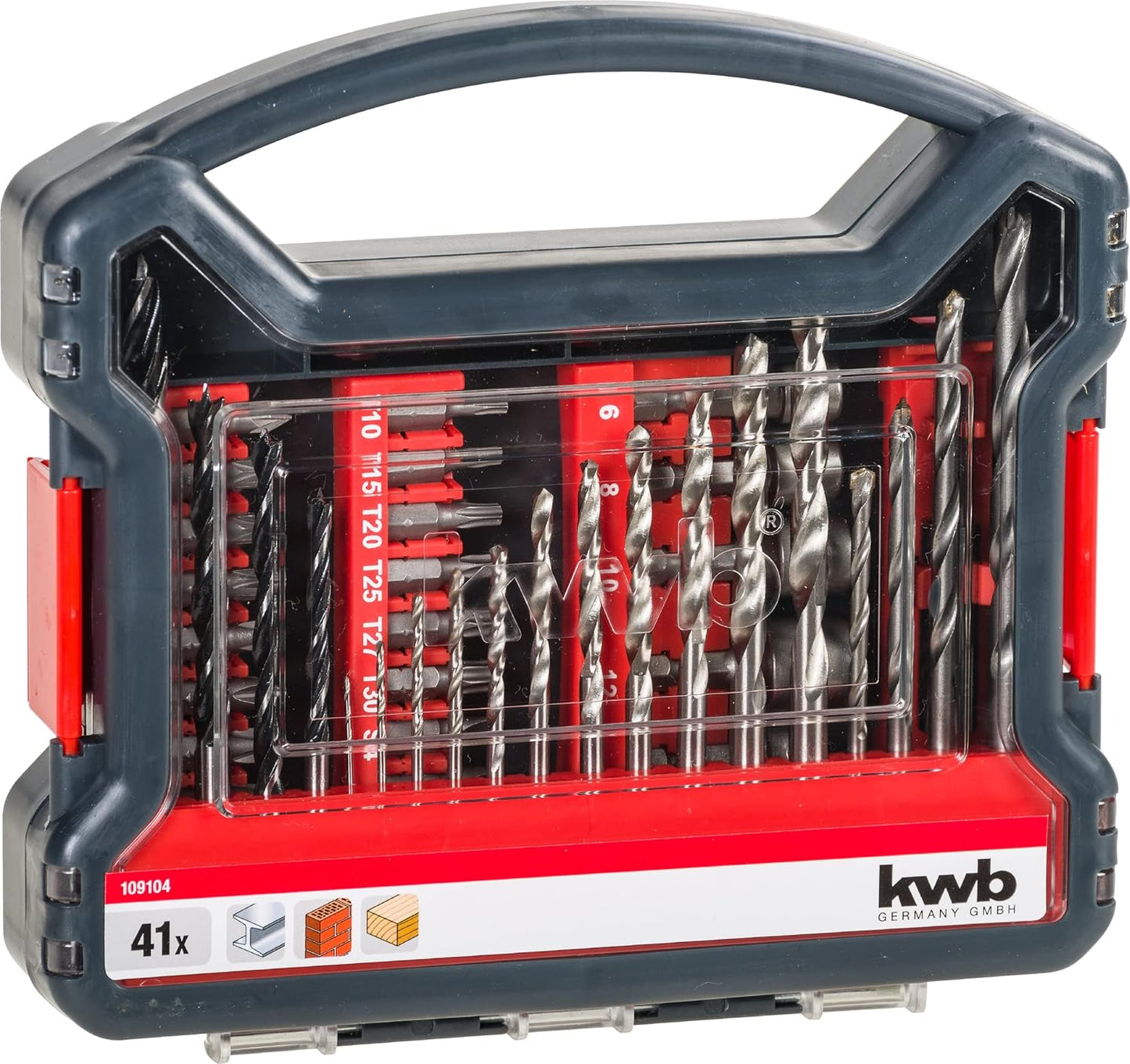 Coffret de 41 forets KWB 49109104 pour métal, bois et pierre
