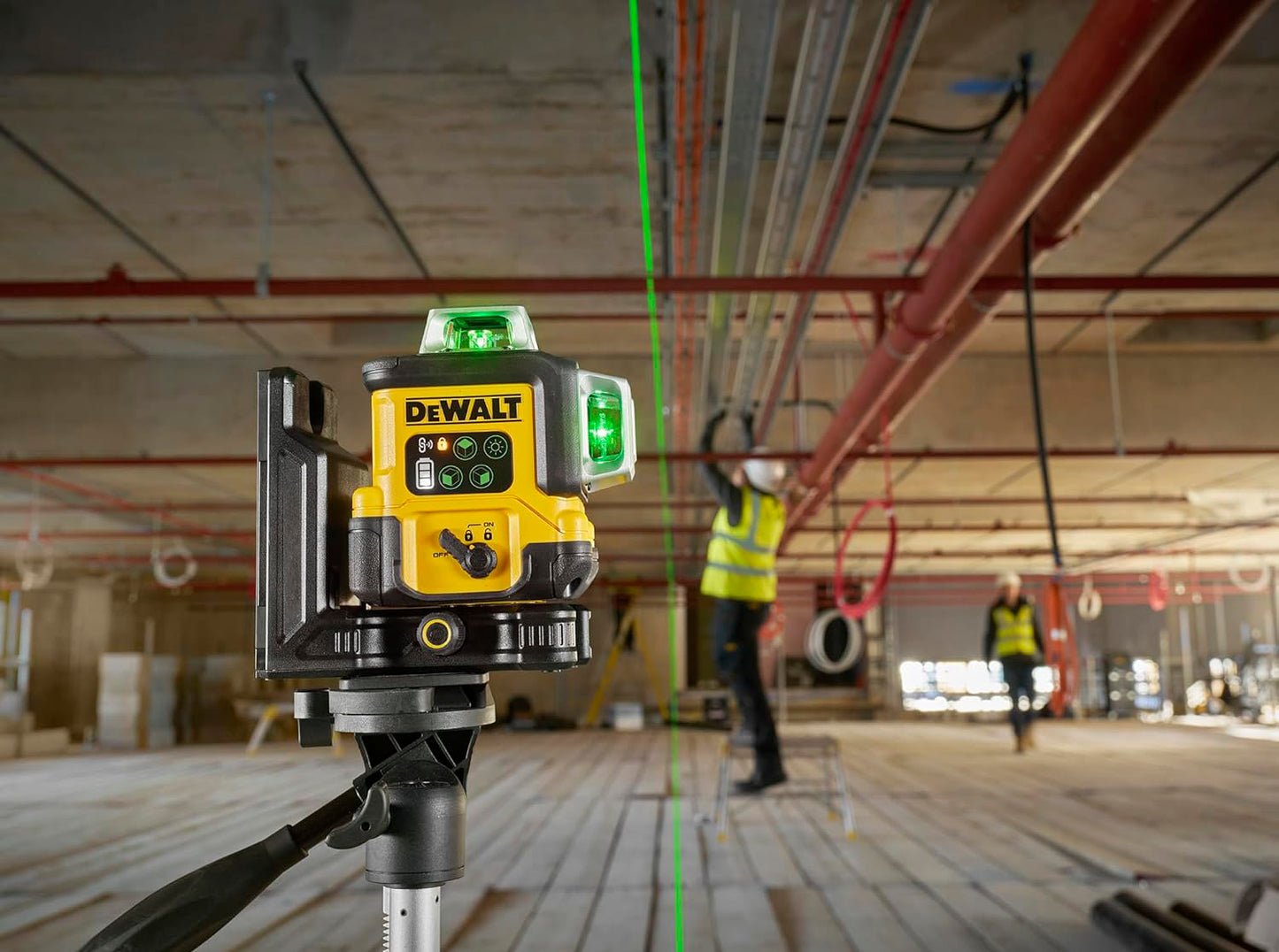 Nivel láser autonivelante USB-C Verde 3 lineas 360º Dewalt DCLE14361GB