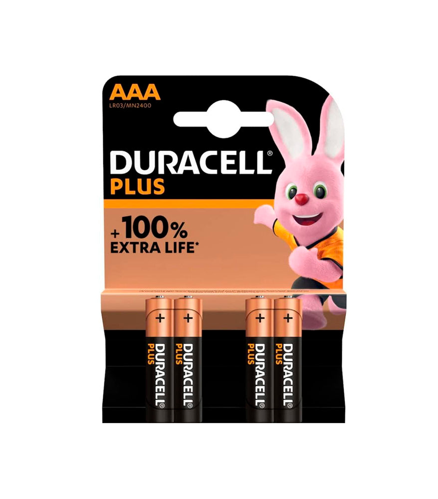 Lot de 4 piles alcalines Duracell Plus Power AAA