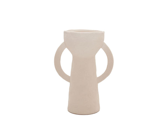 Vase décoratif en grès blanc Dulia 28 cm Andrea House