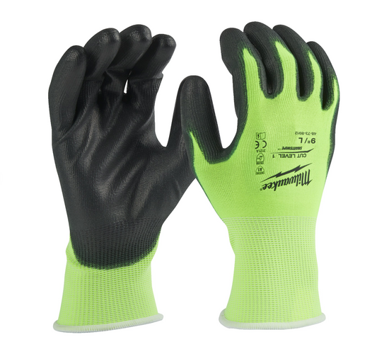 Milwaukee HI-VIS CUT Niveau A Gants de coupe haute visibilité