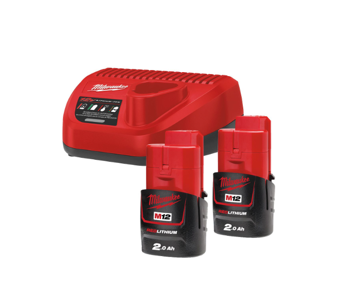 Kit de 2 batteries de 2 Ah et chargeur Milwaukee M12 NRG-202