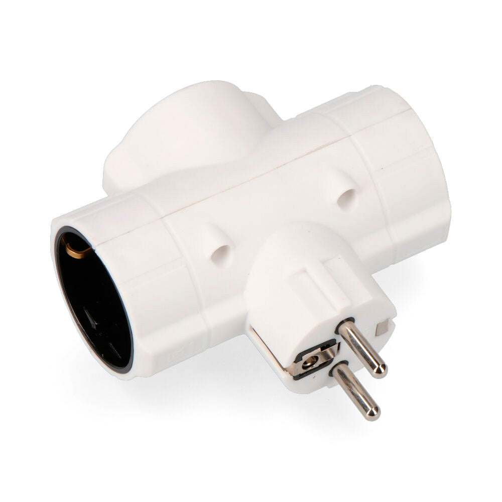 Fiche triple économique T/TL de type F, 16 A, 250 V, 4,8 mm, EDM