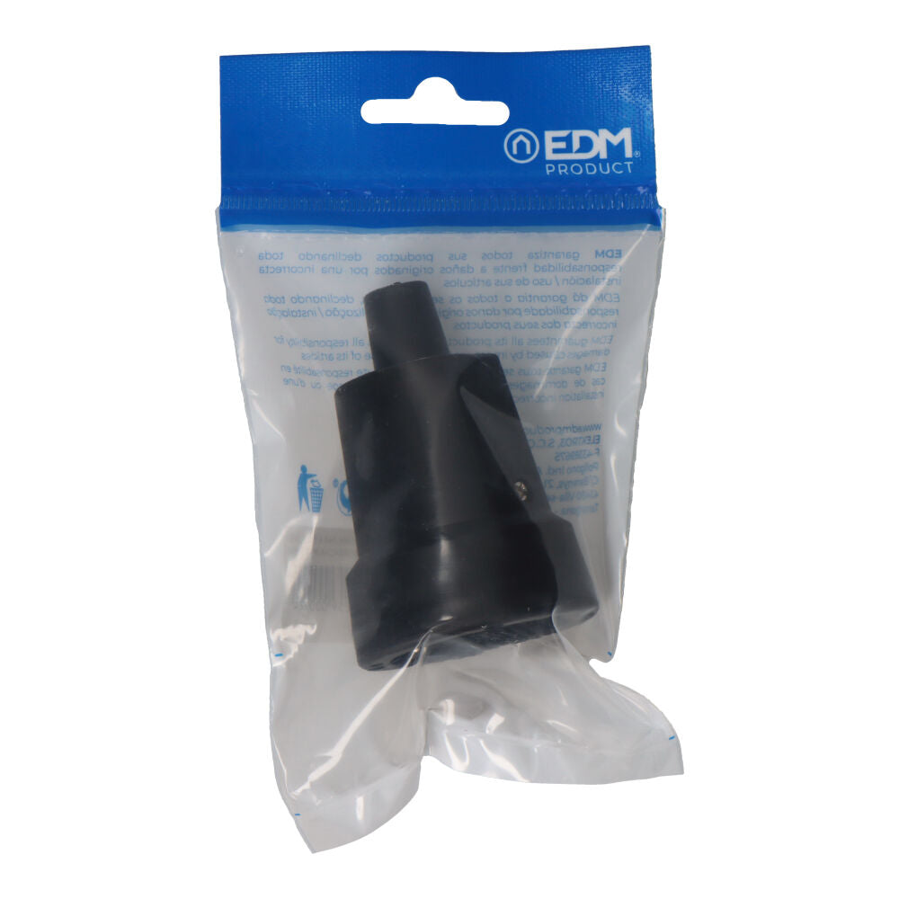 Rubberen stekker T/TL 10/16 A 250 V zwart EDM E42103