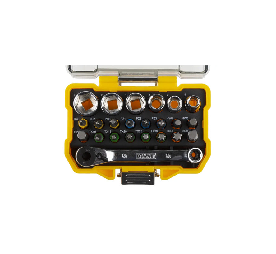 Set van 24 schroefbits en bithouders Dewalt DT71516