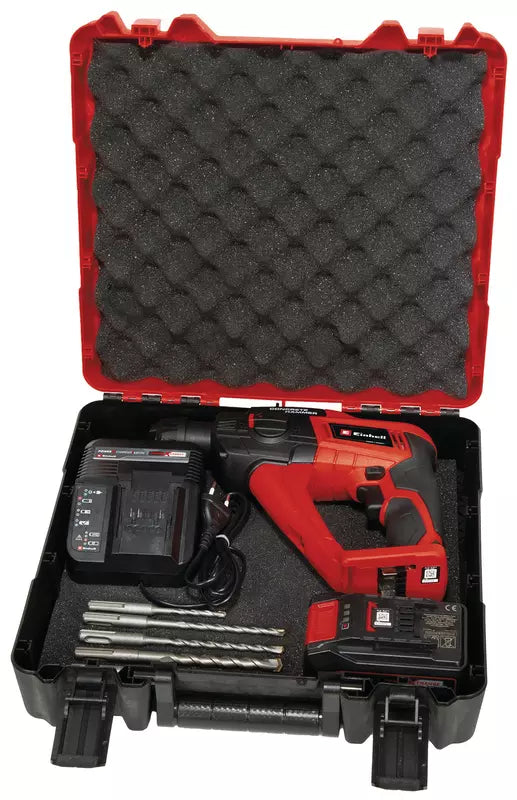 Marteau perforateur SDS-Plus 18 V 1,2 J avec batterie 1,5 Ah et coffret Einhell TE-HD 18 Li