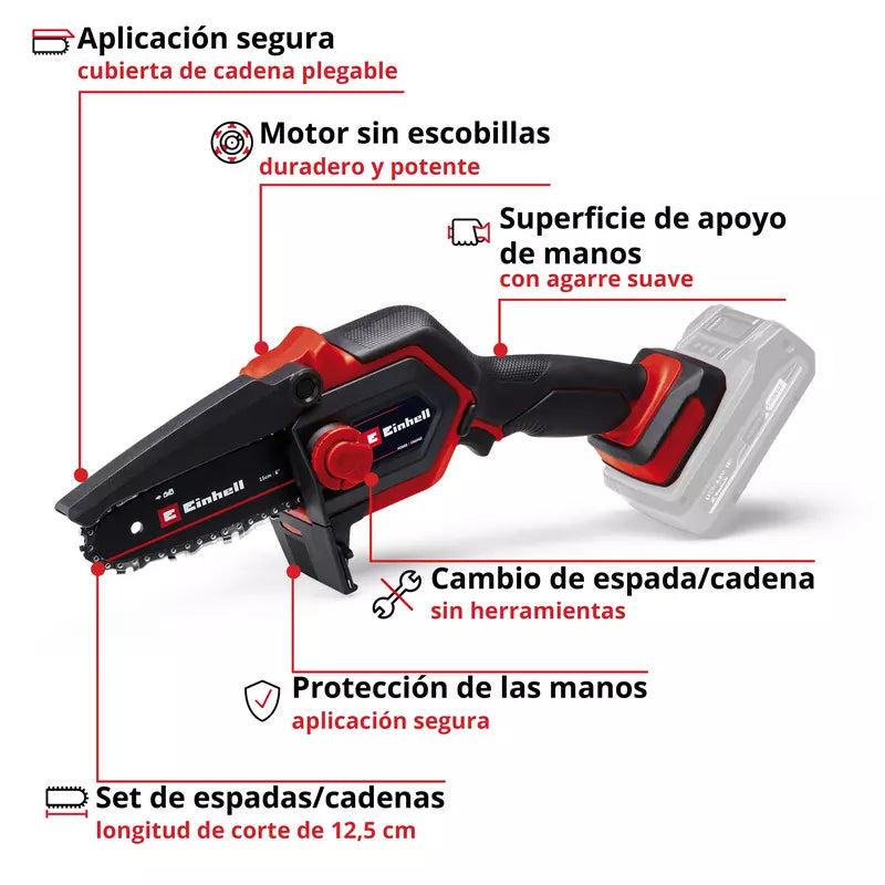 Tronçonneuse d'élagage sur batterie GE-PS 18/15 Li BL-Solo avec batterie et chargeur Einhell