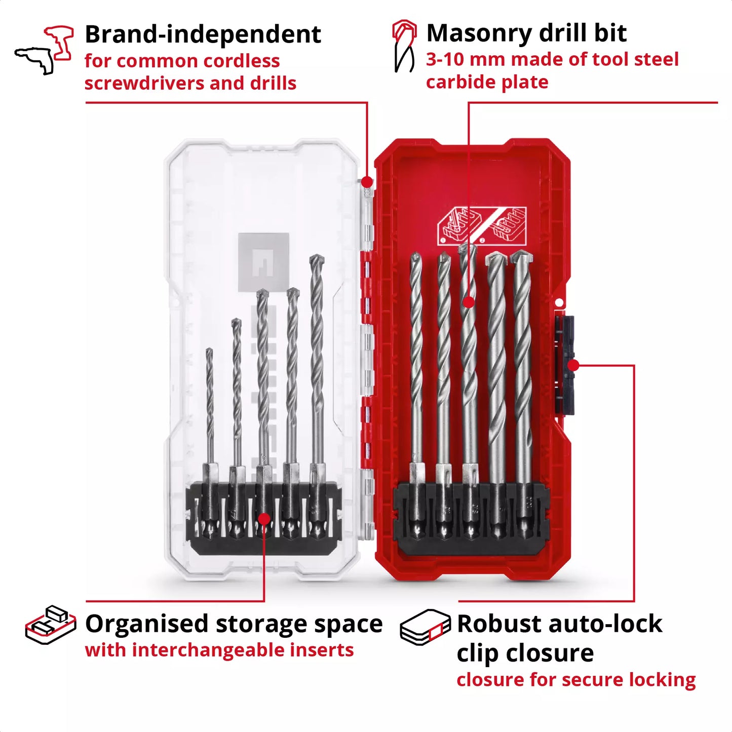 Coffret de 10 forets à pierre S-CASE LS Einhell 49108743