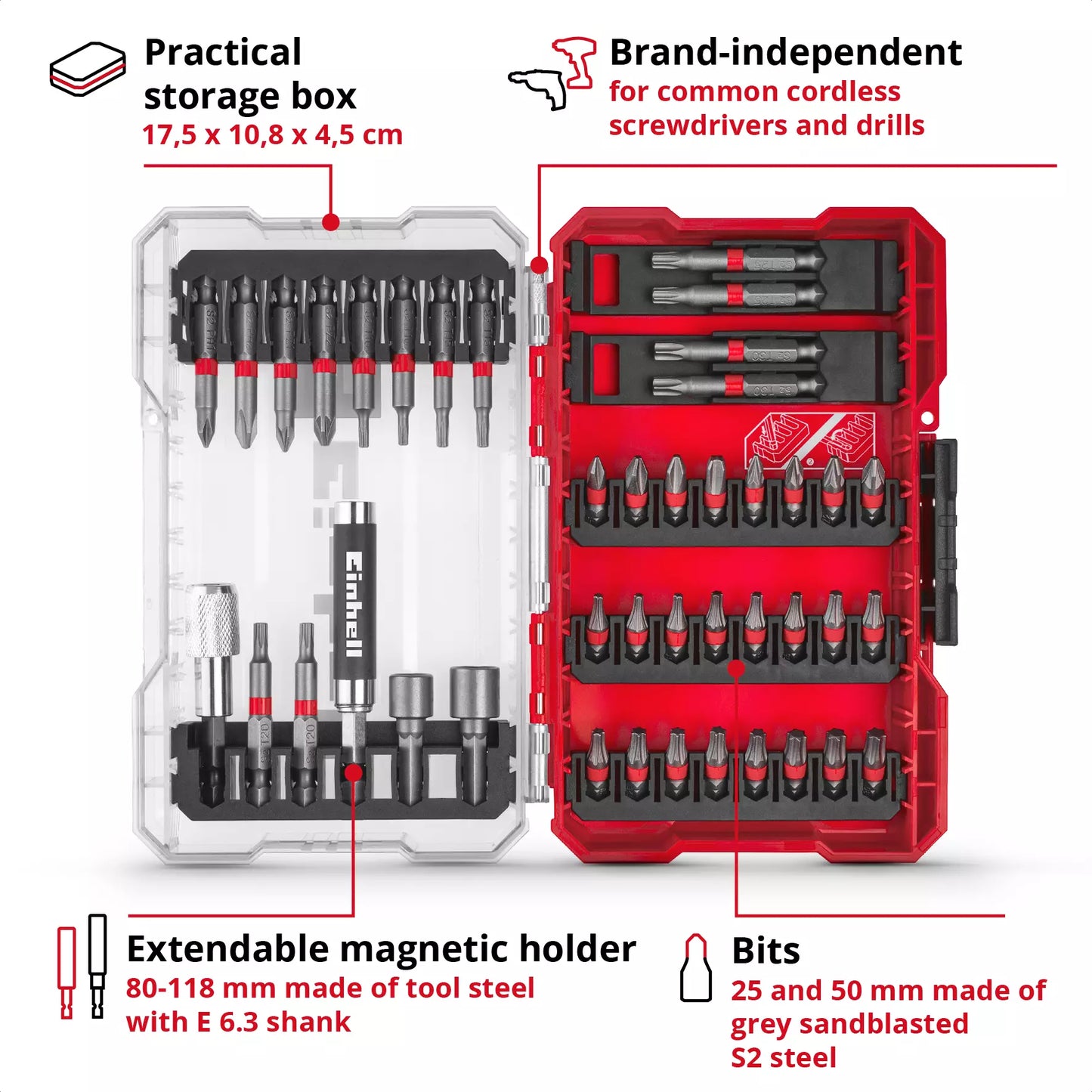 Coffret d'embouts M-CASE LS 42 pièces Einhell 49118953