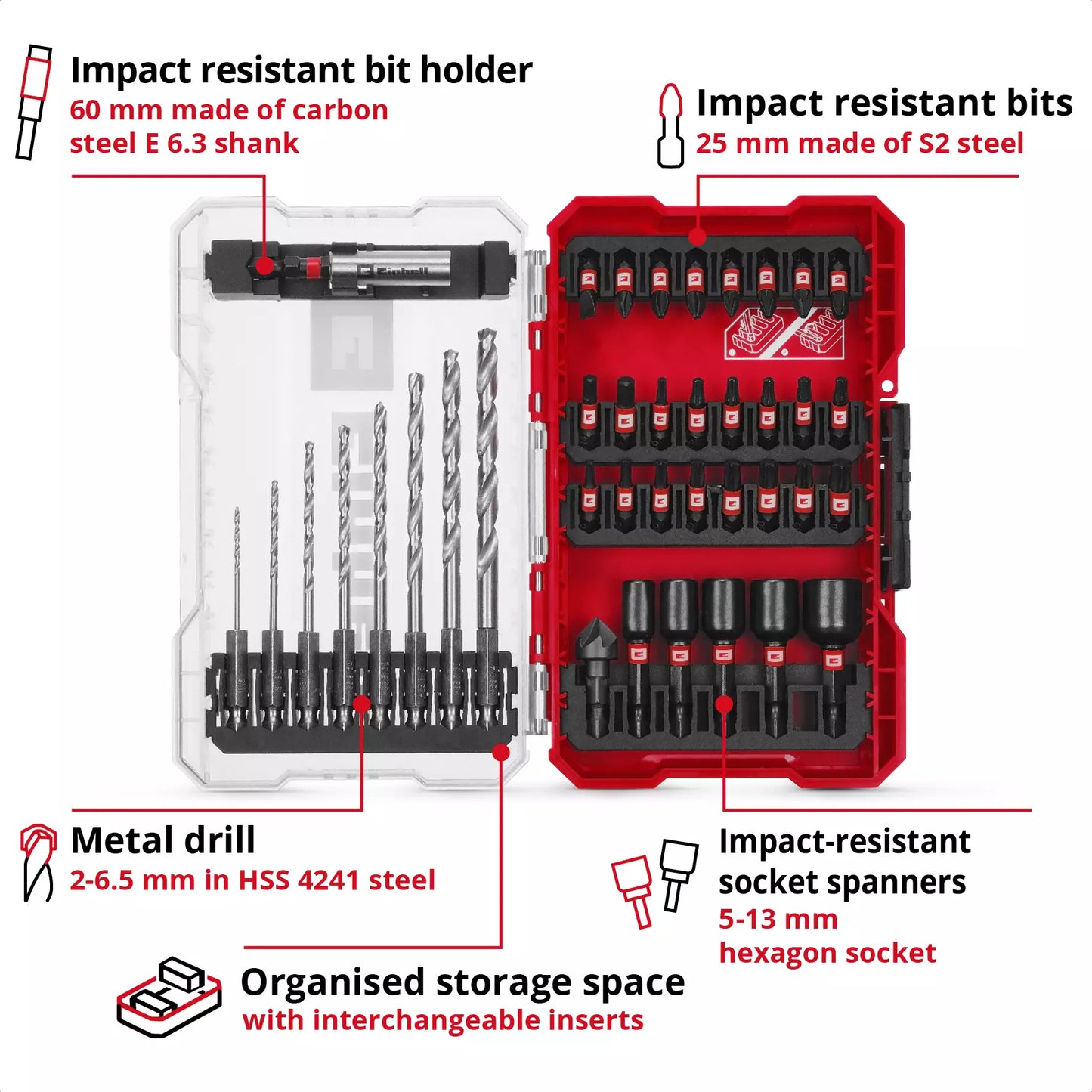 Coffret de 39 forets et mèches M-CASE Einhell 49108773