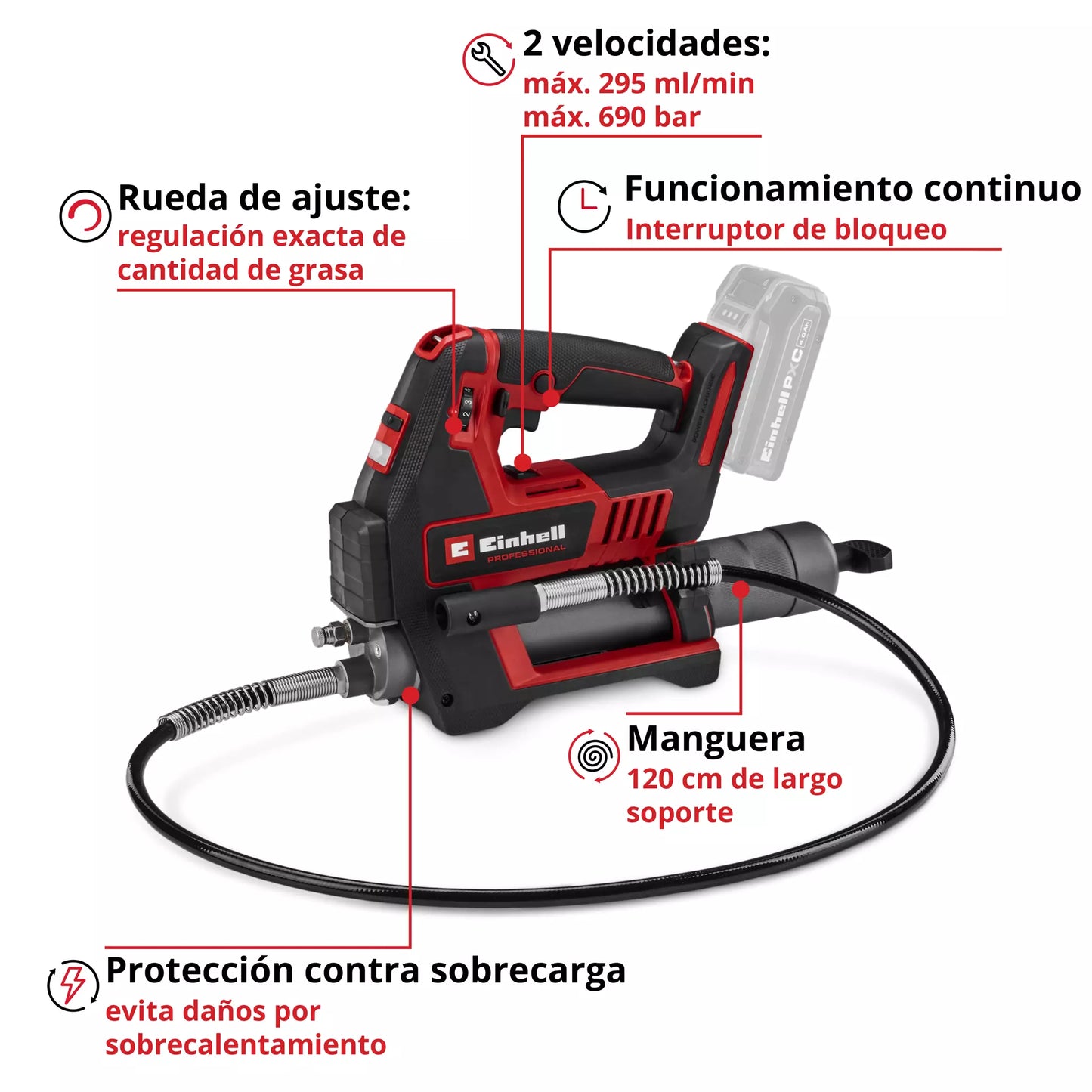 Grease Gun 690 bar 18V TP-GR 18/690 Li - Solo Einhell