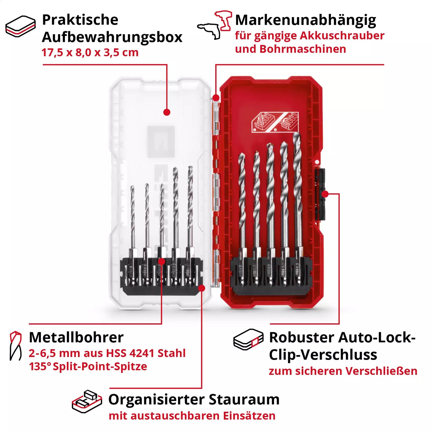 S-CASE LS 10-piece metal drill bit set Einhell 49108723