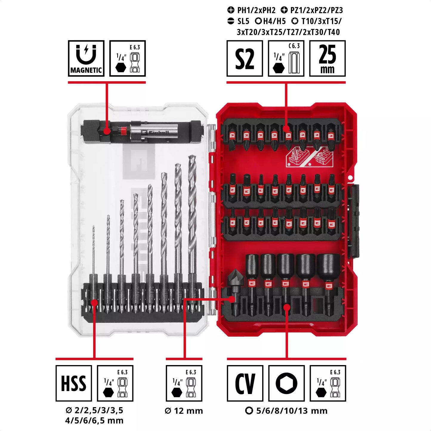 Coffret de 39 forets et mèches M-CASE Einhell 49108773