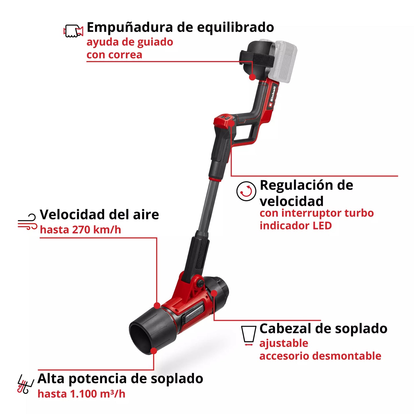 Einhell GP-LB 36/270 Li E BL-Solo 36V 270 km/h Cordless Leaf Blower