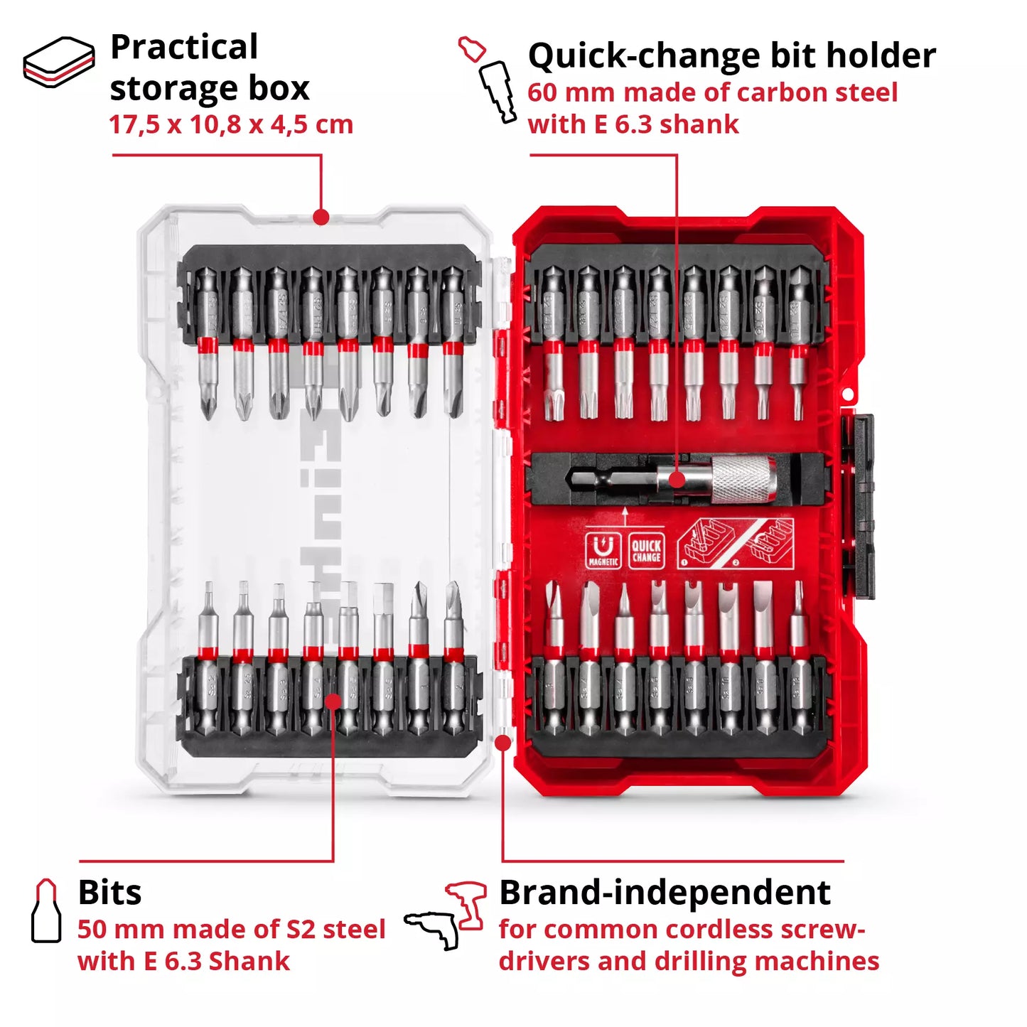 Coffret d'embouts longs M-CASE LS 33 pièces Einhell 49118903